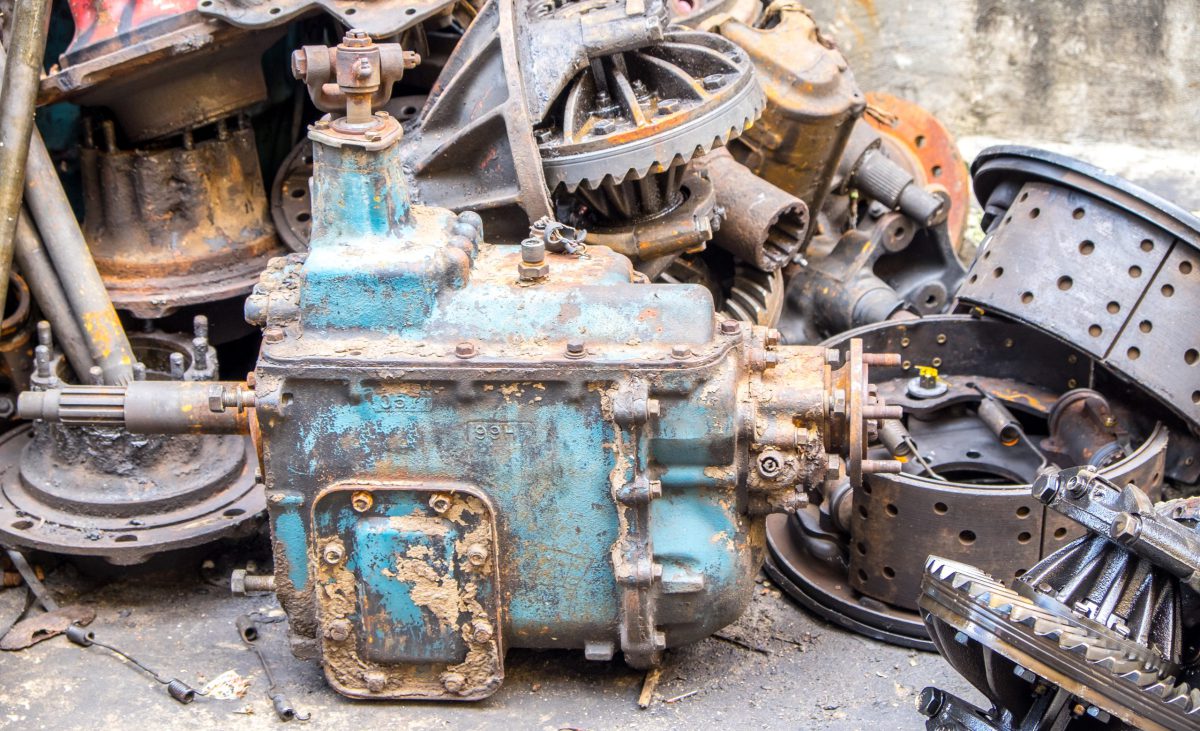 group of grunge old rustic used machine.